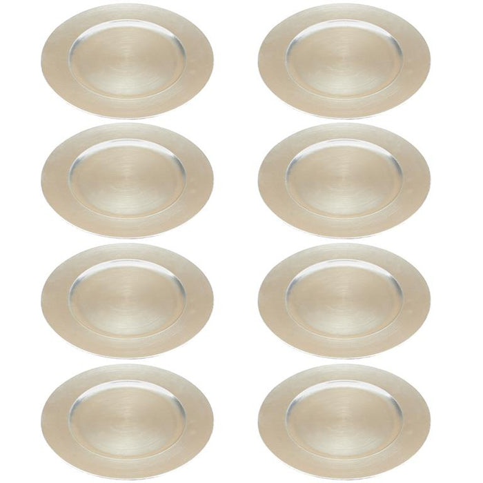 1 PIECE SILVER MELAMINE CHARGER,