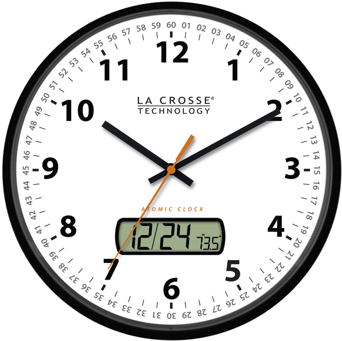 12 inch Atomic Wall Clock with Date Display