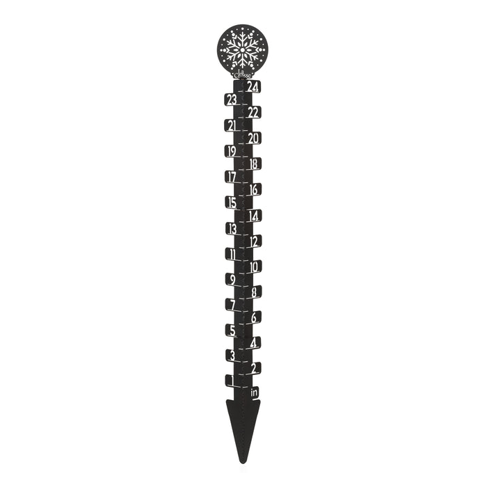 Headon image of the 139-4686 Metal Snow Gauge measuring up to twenty-four inches of snowfall