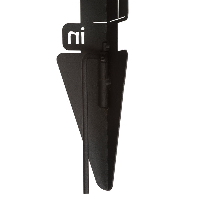 Close up detail image of the mounting stake and guide for the 139-4686 metal snow gauge