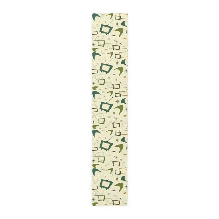 1950s 60s Retro Table Runner in 2 Sizes - Midcentury Home Decor - 16’’ × 90’’ / Polyester - retro table linen