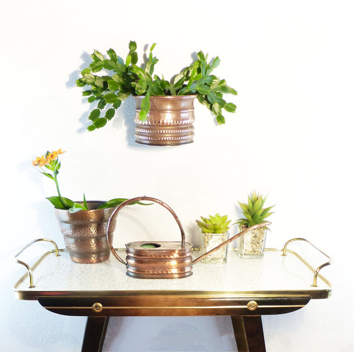1960s Hammered Midcentury Copper Planter Pot – Vintage Flower Pot
