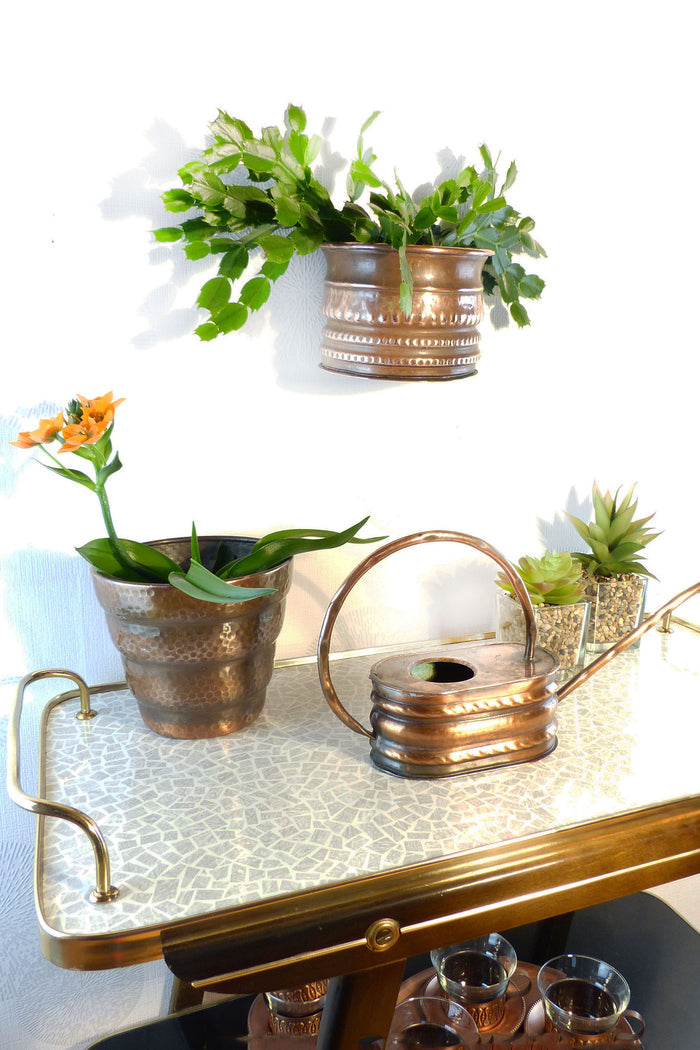 1960s Hammered Midcentury Copper Planter Pot – Vintage Flower Pot