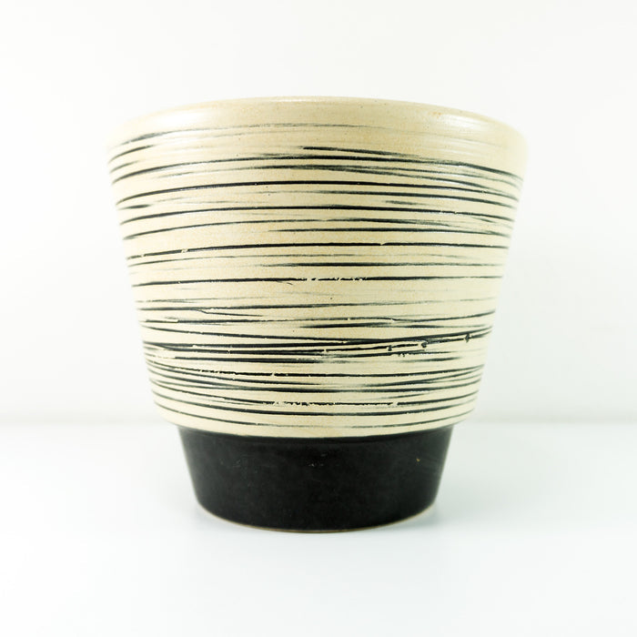 1960s West German Ceramic Planter – Vanilla Black Midcentury Pottery