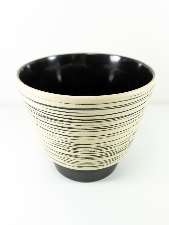 1960s West German Ceramic Planter – Vanilla Black Midcentury Pottery