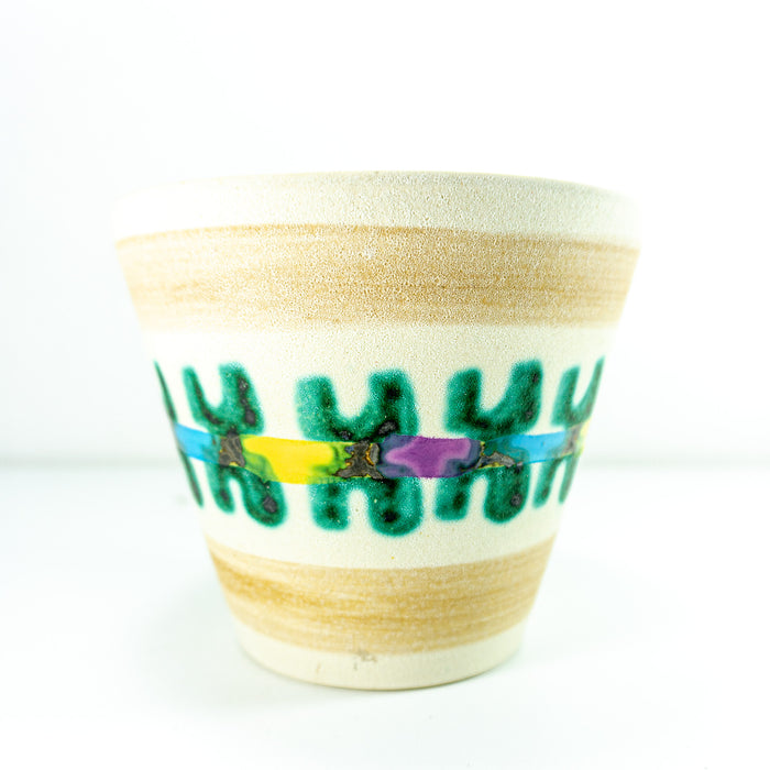 1960s WESTGERMAN midcentury POTTERY PLANTER beige green yellow