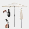2.7m Steel Garden Parasol Ivory Cream | Outdoor Patio Sun Umbrella