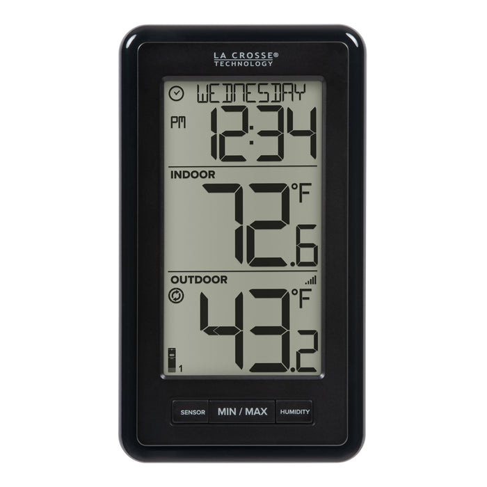 ws-9160 Digital thermometer with weather display on a white background