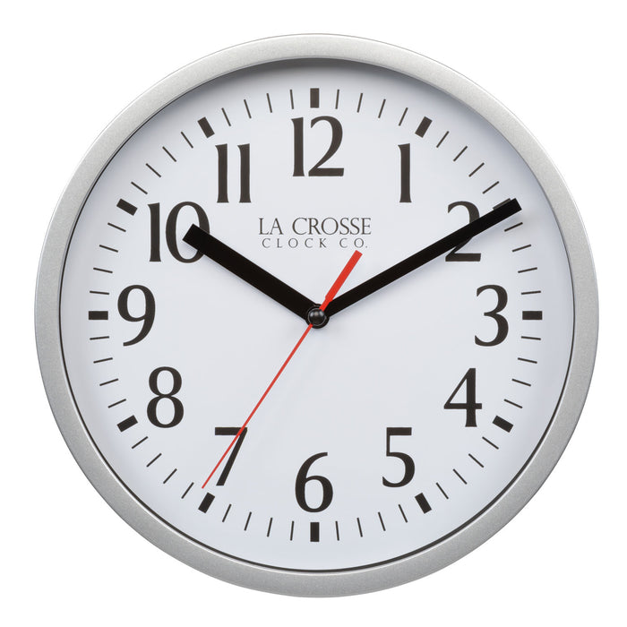 404-3020S 8-inch Basics Analog Wall Clock – Silver