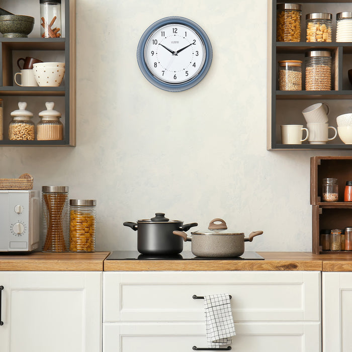 404-3024IB  9.5-Inch Diner Wall Clock - Indigo Blue