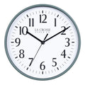 404-3025G 10-inch Basic Decor Wall Clock with Sage Green frame, white dial with black numbers and hour, minute, and second hands