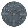 Head on image of the 404-3028B Cormac 11.02-inch Wall Clock features a bold molded three-dimensional frame with silver premium metal hands in an open-face design