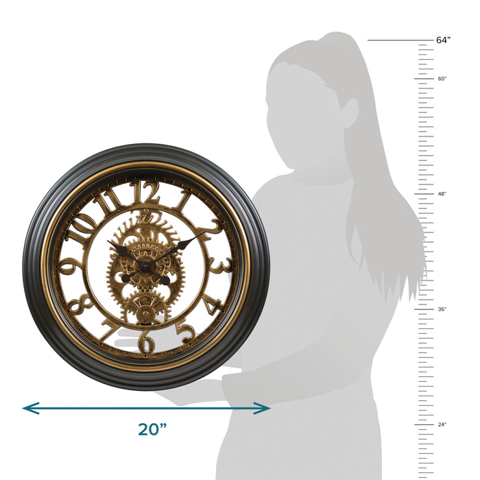 404-3051C 20-inch Gears Wall Clock
