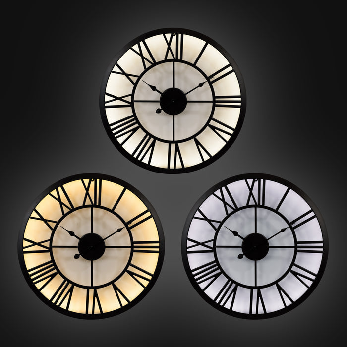 404-3450B 19.7-inch Edison Lighted Wall Clock