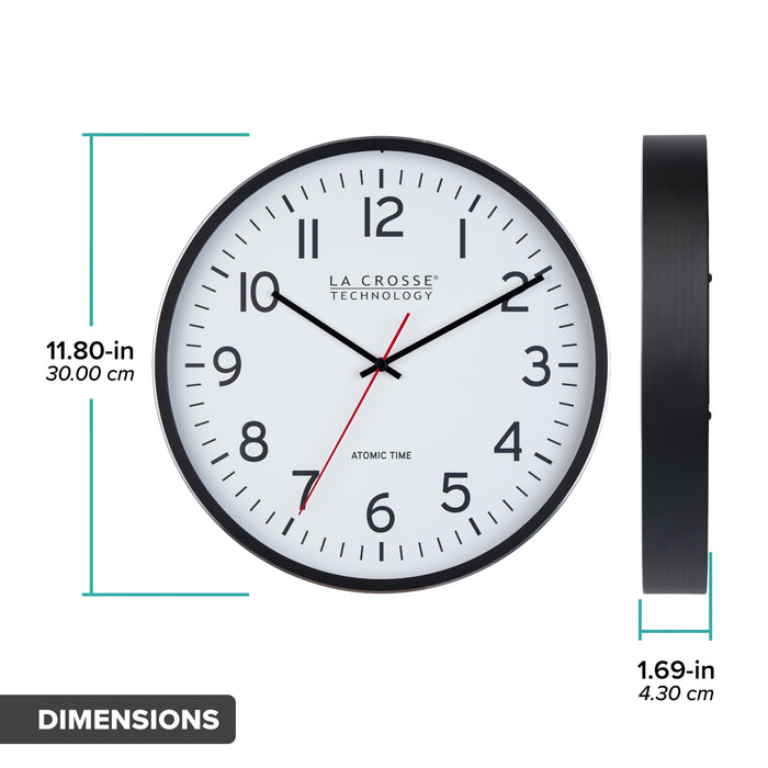 404-3730 Wall clock with dimensions labeled on a white background