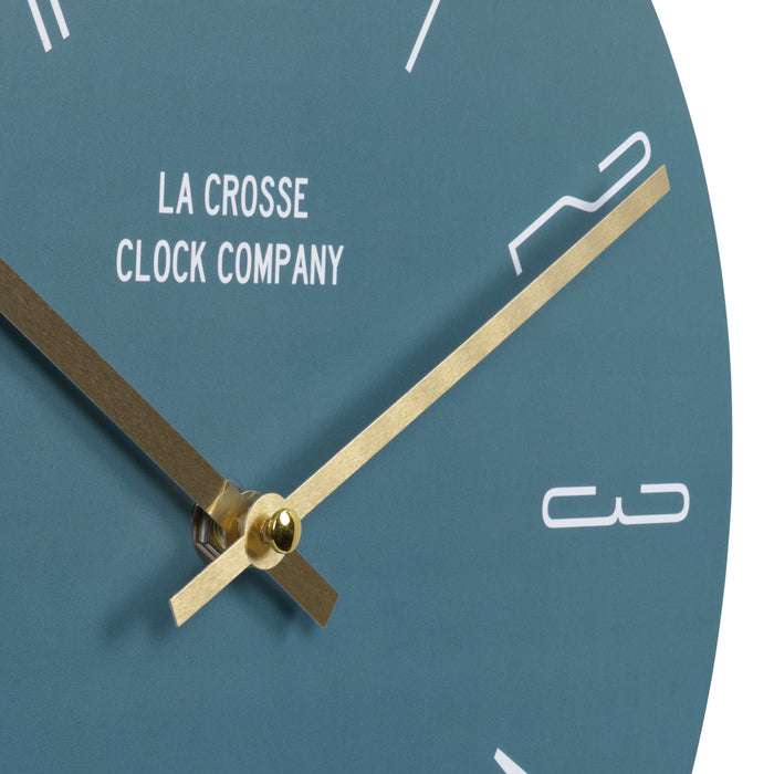 404-3828B Teal Wall Clock close up 2