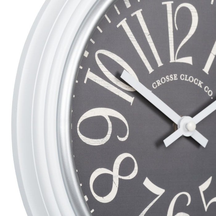 404-3828C white wall clock close up