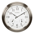 404-80017 17.9-inch Indoor/Outdoor Atomic Analog Wall Clock – Stainless Steel