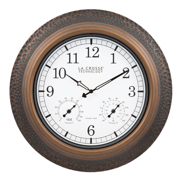 433-3256A 21" Indoor/Outdoor Atomic Metal Wall Clock