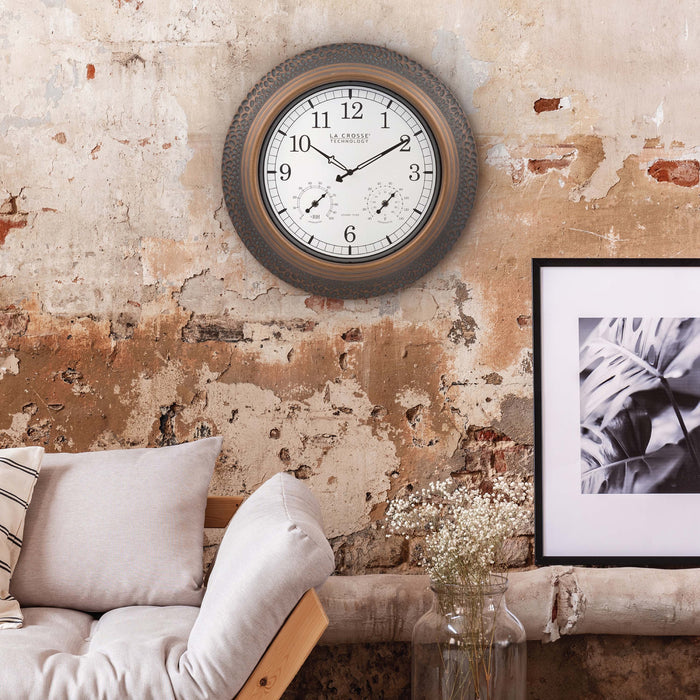 433-3256A 21" Indoor/Outdoor Atomic Metal Wall Clock