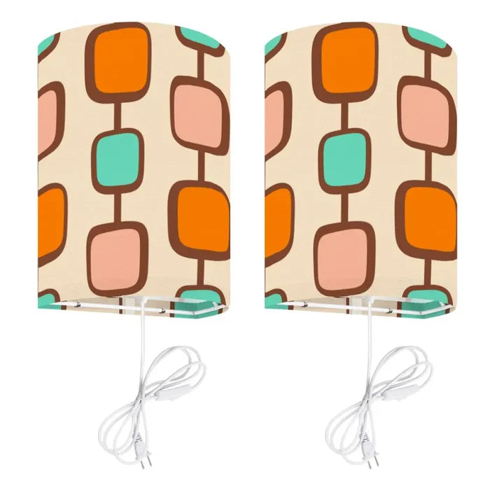 50s Retro Wall Sconces Set – Smart LED Geometric Orange - US Plug - retro wall sconces