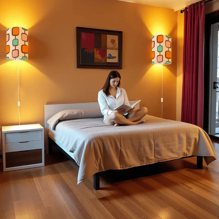 50s Retro Wall Sconces Set – Smart LED Geometric Orange - retro wall sconces