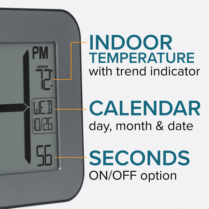 513-1416 atomic digital wall clock temperature calendar