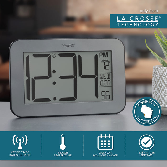 513-1416 atomic digital wall clock only from la crosse technology