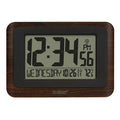 513-17907 Atomic Digital Wall Clock - Dark Wood