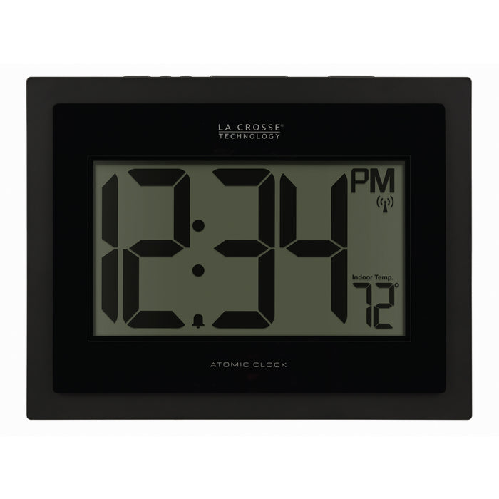 513-54087 Atomic Digital Wall Clock with Indoor Temp and Time Advance