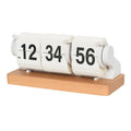 Flippable clock with wooden base on a white background 536-526W