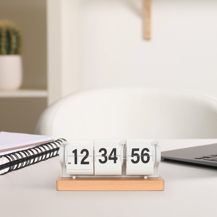 536-526W Rollins Mechanical Flip Clock - White
