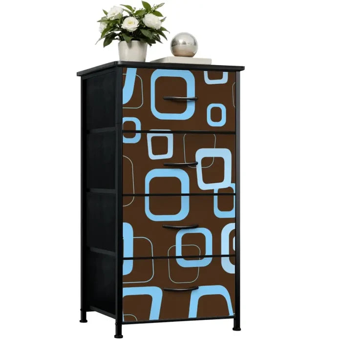 60s Atomic Retro Dresser: Brown Blue Midcentury Modern Storage Cabinet - One Size - retro dresser