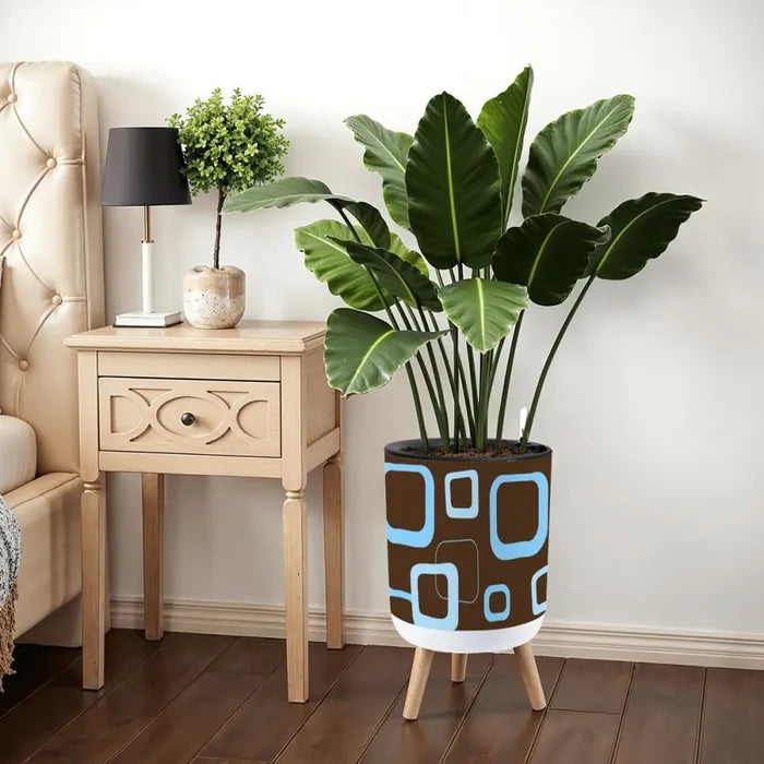 60s Atomic Retro Dresser: Brown Blue Midcentury Modern Storage Cabinet - One Size - retro dresser