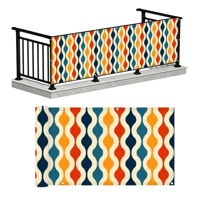 60s Retro Garden Privacy Screen – Waterproof Patio & Railing Cover - Retro Privacy Screen