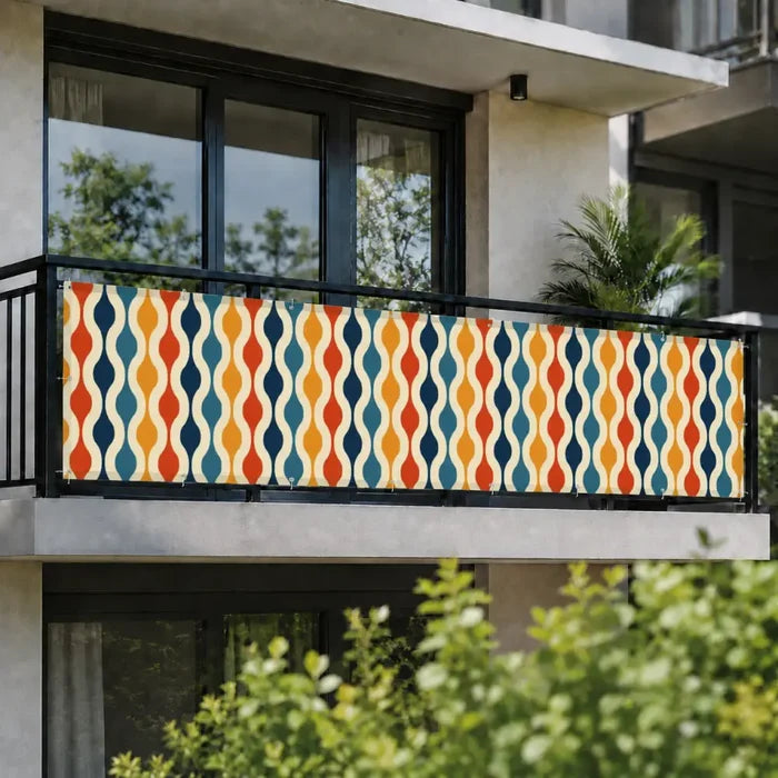 60s Retro Garden Privacy Screen – Waterproof Patio & Railing Cover - Retro Privacy Screen