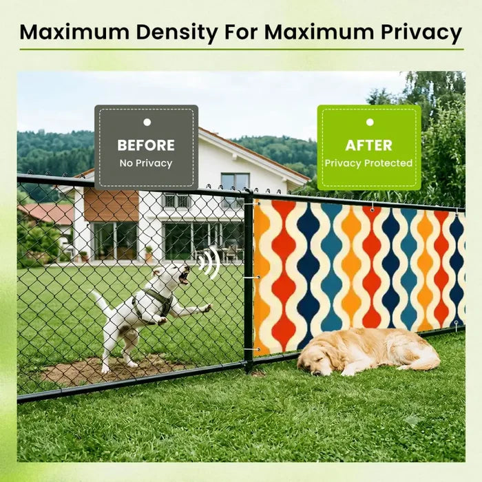 60s Retro Garden Privacy Screen – Waterproof Patio & Railing Cover - Retro Privacy Screen
