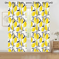 60s Retro Lemon Blackout Curtains: Mediterranean Midcentury Modern Drapes - 50’’x84’’x2pcs - retro curtains