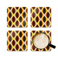 60s Retro Midcentury Coaster Set – Cork Back Drink Coasters (Set of 4) - retro coaster