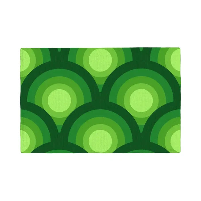 70s Green Midcentury Modern Placemats – Double Sided Retro Table Mats - retro table linen