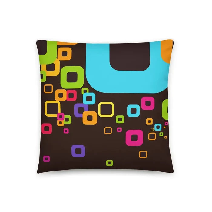 70s Retro Design Throw Pillow - Midcentury Cushion Home Decor - retro pillow