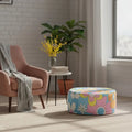 70s Retro Hippie Style Inflatable Ottoman – Midcentury Flower Power Lounge Seat - pouf