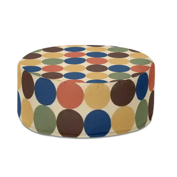 70s Retro Polka Dots Lounge Seat – Midcentury Modern Inflatable Ottoman - pouf