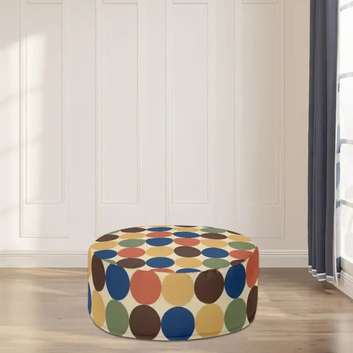 70s Retro Polka Dots Lounge Seat – Midcentury Modern Inflatable Ottoman - pouf