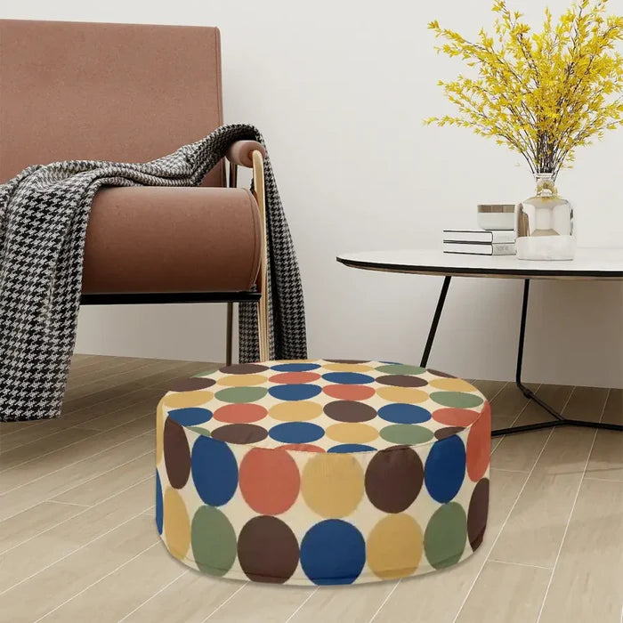 70s Retro Polka Dots Lounge Seat – Midcentury Modern Inflatable Ottoman - pouf