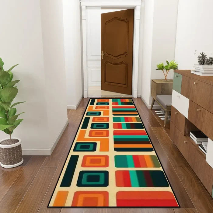 70s Retro Runner Rugs | Midcentury Style Floor Runners - 24’’x72’’ - retro runner