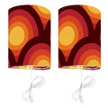 70s Retro Wall Sconces Set – Midcentury Style Linen Shade Smart LED Orange Yellow Concentric Circles - US Plug - retro