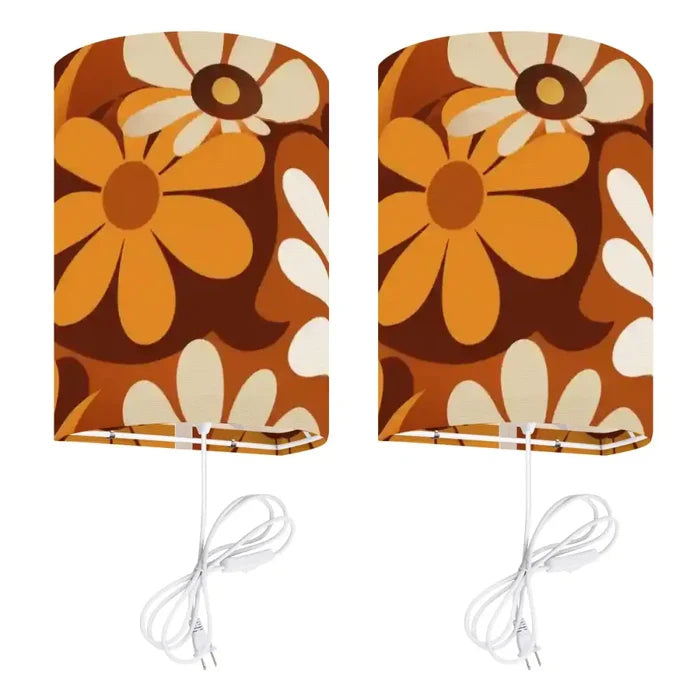 70s Retro Wall Sconces Set – Smart LED Flowers Orange - US Plug - retro wall sconces