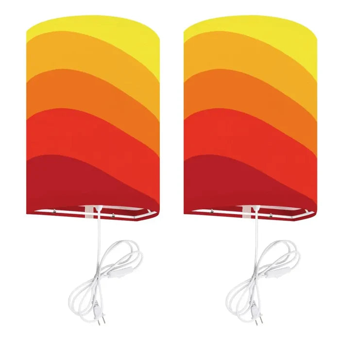 70s Retro Wall Sconces Set – Smart LED Orange Stripes - US Plug - retro wall sconces