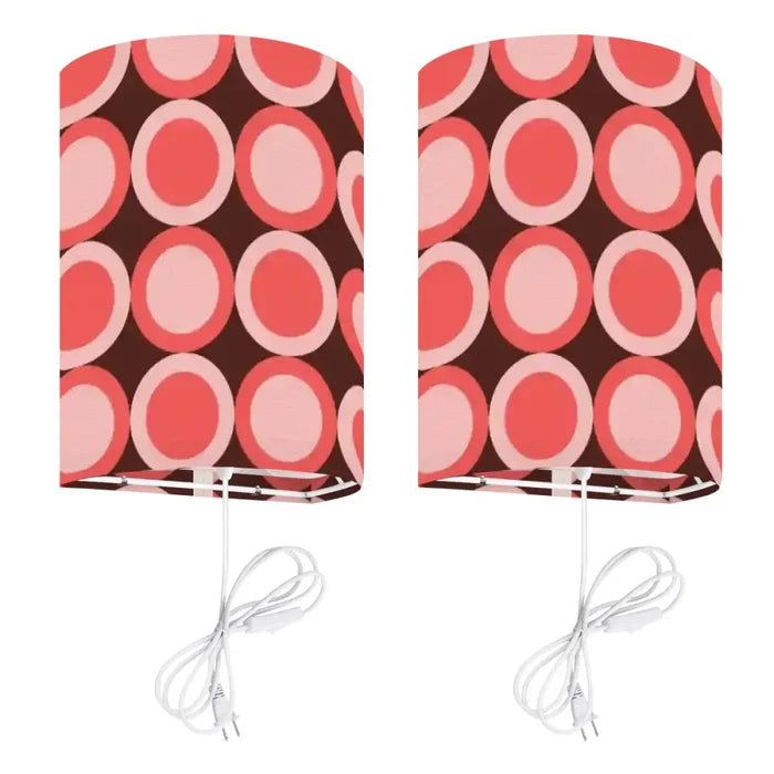 70s Retro Wall Sconces Set – Smart LED Pink Brown Geometric Circles - US Plug - retro wall sconces